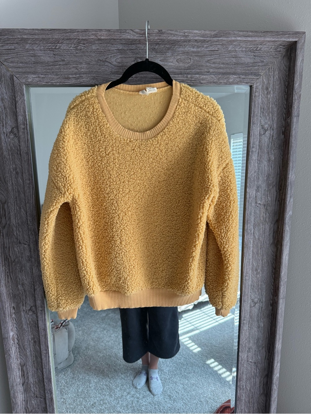 Parrot Cozy Sherpa Crewneck in Mustard Yellow
